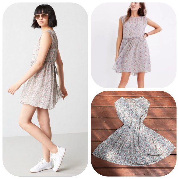 Madewell Dresses & Skirts - Madewell Chiffon Sharon Tie back Floral Babydoll Dress